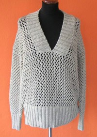 Dámský stříbrno-šedý pletený svetřík