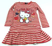 Červeno-béžová pruhovaná tunika s Hello Kitty zn. George