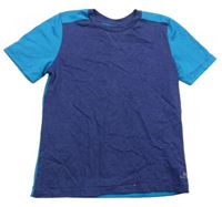 Tmavomodro-modrozelené melírované funkční sportovní tričko zn. Domyos