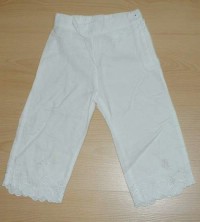 Bílé lněné 3/4 kalhoty s výšivkou zn.H&M