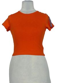 Dámské oranžové crop tričko s pruhy zn. Primark 