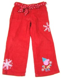 Červené manžestrové kalhoty s Peppa Pig zn.George