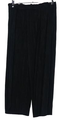 Dámské černé plisované culottes kalhoty s páskem zn. Primark 