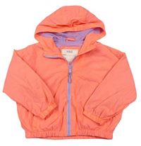 Neonově růžová šusťáková jarní bunda s kapucí zn. M&S