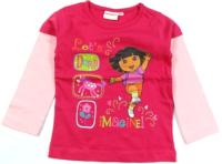 Outlet - Růžovo-světlerůžové triko s Dorou zn. Nickelodeon 