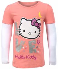Outlet - Korálovo-bílé triko s Hello Kitty zn. Sanrio+George 