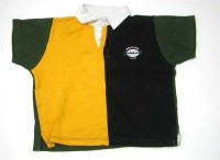Zeleno-žluto-černé tričko s límečken