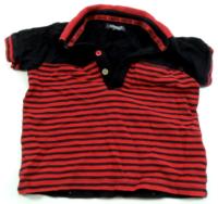 Červeno-černé pruhované polo tričko zn. Marks&Spencer 