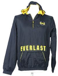 Pánská černá šusťáková sportovní bunda s nápisem a kapucí zn. Everlast 