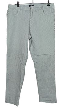 Dámské černo-bílé proužkované plátěné crop kalhoty zn. F&F