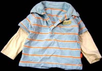 Modro-béžové pruhované triko s límečkem zn. Mothercare