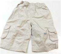 Světlebéžové plátěné kalhoty s kapsičkami zn. Cherokee