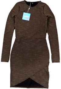 Nové - Dámské černo-barevné melírované úpletové šaty zn. MissGuided vel. 32