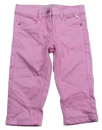 Růžové crop plátěné kalhoty zn. Pocopiano