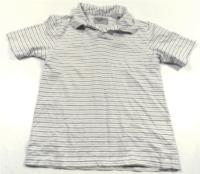 Bílé pruhované tričko s límečkem zn. Blue base 