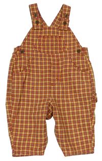 Červeno-oranžové kosktované laclové kalhoty zn. M&S