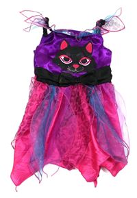 Kostým- fialovo-růžové šaty s kočičkou 