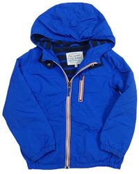 Modrá šusťáková jarní bunda s kapucí zn. M&S