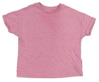 Růžové melírované crop tričko s kytičkou zn. M&S