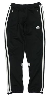 Černé sportovní funkční tepláky s logem zn. Adidas