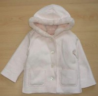 Růžový semišový zateplený kabátek s kapucí zn. Marks&Spencer