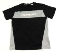 Černo-šedé sportovní tričko s nápisem zn. Donnay 