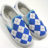 Outlet - Modro-bílé kostkované botasky vel. 28