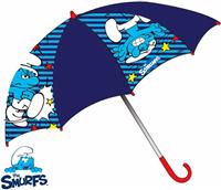 Nové - Tmavomodro-pruhovaný deštník se šmouly 