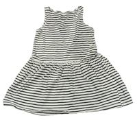Bílo-černé pruhované bavlněné šaty zn. H&M