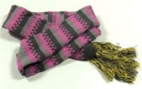 Šedo-růžová pletená šála 