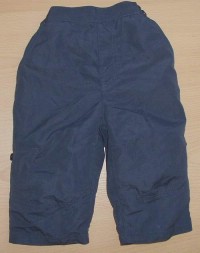 Tmavomodré šusťákové kalhoty s podšívkou