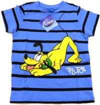 Outlet - Modré pruhované tričko s Plutem zn. Disney