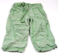 Zelené 3/4 plátěné kalhoty s páskem zn. Next