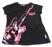Černé tričko s kytarou zn. Bratz+Ladybird 