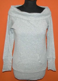 Dámský šedý svetřík s límcem