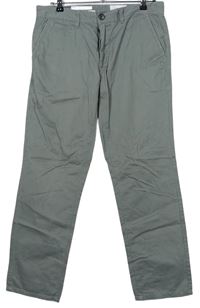 Pánské šedé plátěné straight kalhoty zn. Next vel. 32S