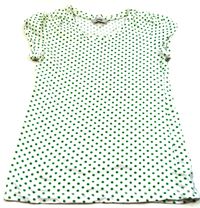 Bílo-zelené puntíkaté tričko zn. Grorge