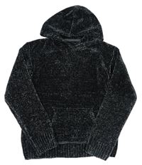 Tmavošedý žinylkový svetr s kapucí zn. C&A