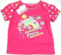 Outlet - Růžové tričko s kytičkami zn. Minoti