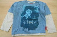 Modro-béžové triko s Harrym Potterem
