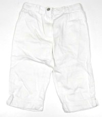 Bílé plátěné 3/4 kalhoty zn. Mothercare