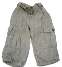 Khaki manžestrové oteplené kalhoty s páskem zn. Early days
