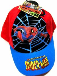 Outlet - Červeno-modrá plátěná kšiltovka se Spidermanem