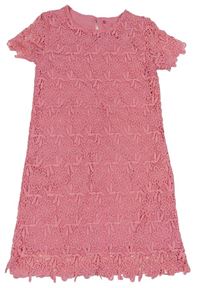 Růžové krajkové šaty s kytičkami zn. YD