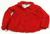 Červený jarní plátěný kabátek s límečkem zn. Adams