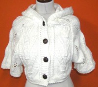 Dámský smetanový propínací svetr s kapucí zn. American Rag