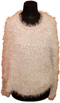 Dámský růžový chlupatý svetr vel. L/XL 