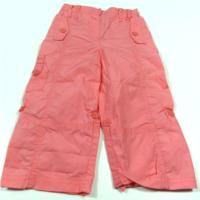Růžové plátěné roll-up kalhoty zn. Marks&Spencer