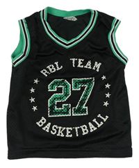 Černo-zelený basketbalový dres s číslem zn. Rebel 