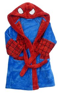 Červeno-modrý chlupatý župan s kapucí - Spiderman zn. Mothercare